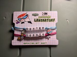 Cartoon Network Dexter's Laboratory Dexter & Dee Dee Bracelet Set NEW